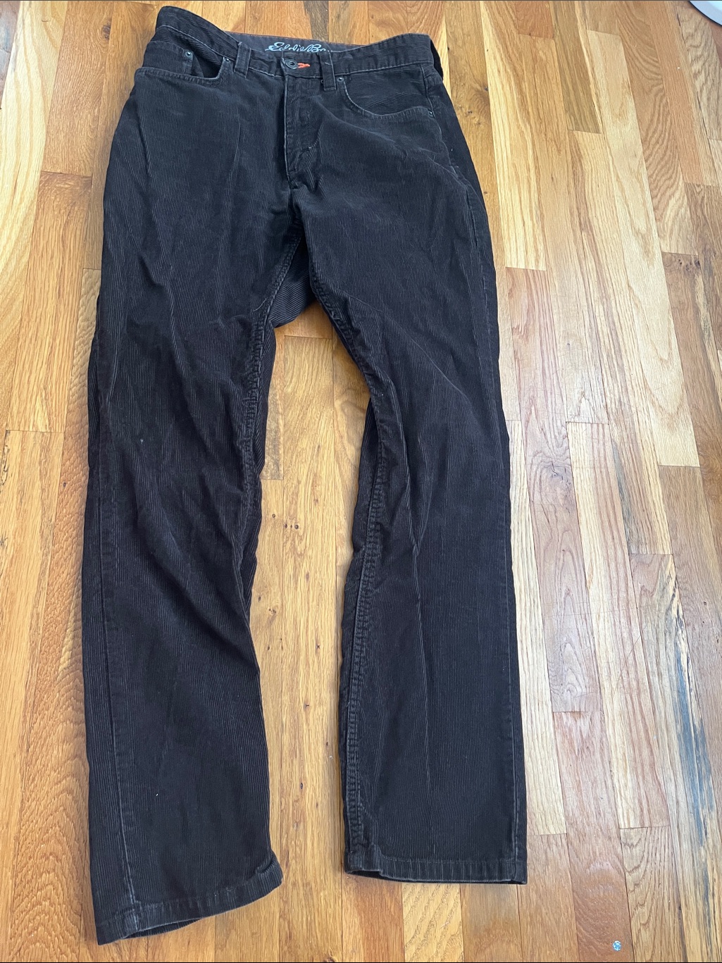 Eddie Bauer Men's Dark Brown Corduroy Pants
